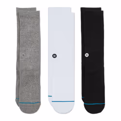 Stance Icon 3 Pack, Chaussettes Crew, Noir, Gris, Blanc, Adulte, Femelle, S, SML