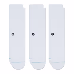 Stance Icon 3 Pack, Chaussettes Crew, Blanc, Adulte, Femelle, S, SML
