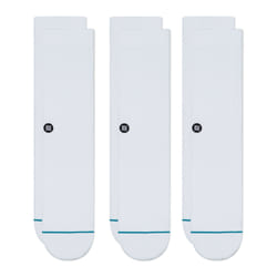 Stance Icon 3 Pack Femelle Chaussettes Crew Blanc 3 paire(s)