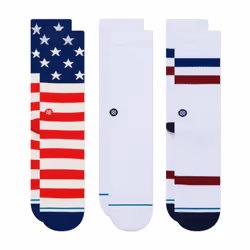 Stance The Americana 3 Pack, Chaussettes Crew, Multicolore, Adulte, SML, 3 paire(s)