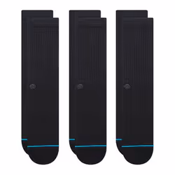 Stance Shelter 3 Pack, Chaussettes Crew, Noir, Adulte, SML, 3 paire(s)
