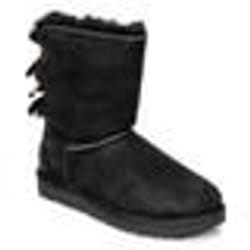 Bottes - UGG - Bailey Bow II - Cuir Noir - Talon Plat - Haute
