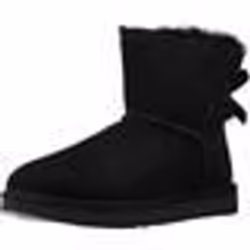 Bottes UGG Mini Bailey Bow II - Femme - Cuir - Noir - Haute - Plat - Adulte