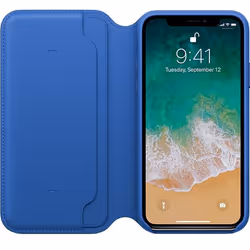 Apple Étui folio en cuir pour iPhone X - Bleu électrique