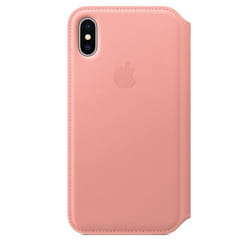 Apple Étui folio en cuir pour iPhone X Rose poudré