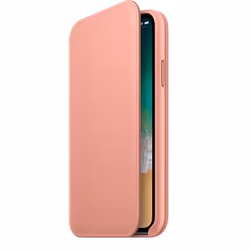 Apple Étui folio en cuir pour iPhone X Rose poudré