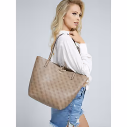 GUESS Cabas Alby logo 4G Beige 43 x 30 x 15 cm