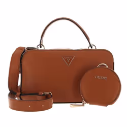 GUESS Sac à épaule bandoulière brun clair pour femme - Eco Alexie Crossbody Top Zip Cognac 202985