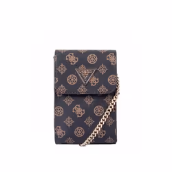 GUESS Sac téléphone portable brun foncé brun clair pour femme - Noelle Girlfriend Smartphone Bag Mocha Logo 225197