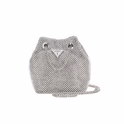 Sac bandoulière Guess Femme seau lua strass Argent Synthétique