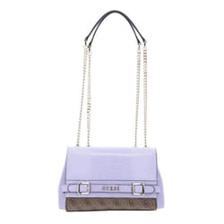 GUESS Sestri Logo Convertible Xbody Flap Bag Latte Logo / Lavender [266356] -  sac à épaule sacoche