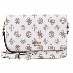 GUESS Sac à épaule bandoulière blanc vieux rose pour femme - Loralee Xbody Flap Organizer White Logo 256183