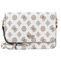 GUESS Sac à épaule bandoulière blanc vieux rose pour femme - Loralee Xbody Flap Organizer White Logo 256183
