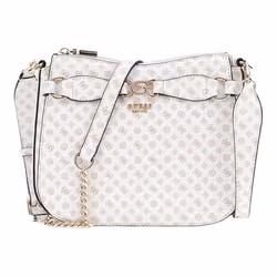 Sac à épaule bandoulière - GUESS - Arlena - Blanc - Brun clair - 100% polyuréthane