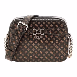 Sac à épaule bandoulière - GUESS - Arlena - Marron foncé - Marron clair - Logo Mocha