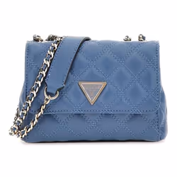 GUESS Sac à épaule bandoulière bleu pour femme Giully Mini 2 Compartment Convertible Flap Slate XS 272056