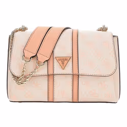 GUESS Sac à épaule bandoulière dusty rose logo vieux rose crème en cuir pour femme Noreen Logo Convertible Crossbody Flap 270 ...