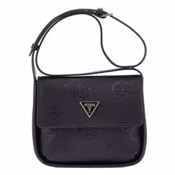 GUESS Sac à épaule bandoulière noir pour femme Keandra Crossbody Flap Black Logo 269137