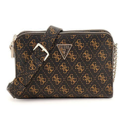 Sac à épaule bandoulière - GUESS - Eco Erica Status - Marron foncé et clair - 100% polyuréthane - 23x13x5 cm