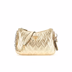 Sac de soirée - GUESS - Adelard Top Zip - Doré - 25x16x4 cm - 100% polyuréthane