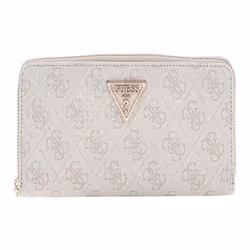 GUESS Porte-monnaie vieux rose crème pour femme - Laurel SLG Large Zip Around Dove Logo 286783