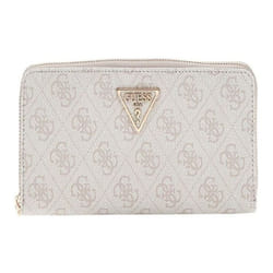 GUESS Porte-monnaie vieux rose crème pour femme - Laurel SLG Large Zip Around Dove Logo 286783