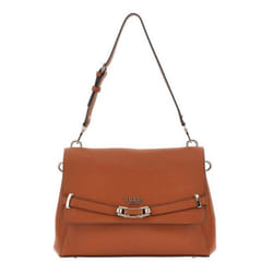 GUESS Sac à épaule bandoulière brun clair pour femme - Silvye Flap Shoulder Bag Cognac 290601