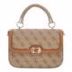 GUESS Sac à épaule brun clair marron pour femme - Orlina Logo Top Handle Flap Bag Latte Logo / Brown 290850