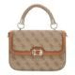 GUESS Sac à épaule brun clair marron pour femme - Orlina Logo Top Handle Flap Bag Latte Logo / Brown 290850