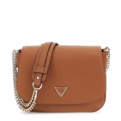GUESS Sac à épaule bandoulière brun clair pour femme - Fedora Flap Shoulder Bag Cognac 290442