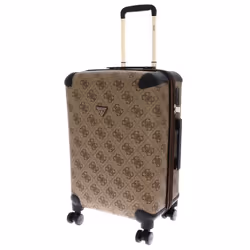 GUESS Valise brun clair marron pour femme - 22 IN 8-WHEELER Exp. M Latte Logo / Brown 294722