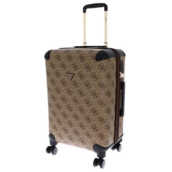 GUESS Valise brun clair marron pour femme - 22 IN 8-WHEELER Exp. M Latte Logo / Brown 294722