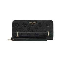 GUESS Porte-monnaie noir pour femme - Zarela SLG Large Zip Around Wallet L Black Logo 296949