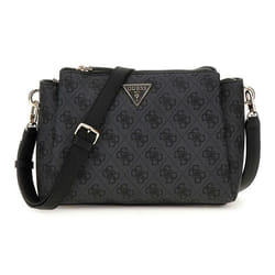 GUESS Sac à épaule bandoulière gris foncé noir pour femme - Noelle II Tri Comp Crossbody Bag Coal Logo 310024
