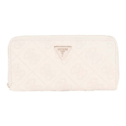 GUESS Porte-monnaie crème pour femme - Adelasia SLG Zip Around Wallet L Cream White 313030