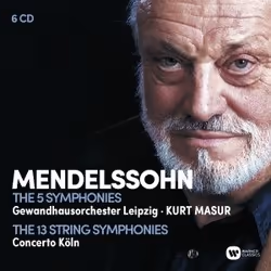 Warner Music Kurt Masur - Mendelssohn: The Complete Symphonies &amp; String Symphonies, 6CD, Classique, CD, Kurt Masur, Suppo ...
