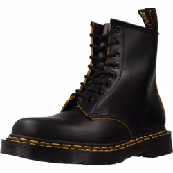 Bottes 1460 Double Stitch Cuir Noir