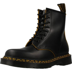 Bottes 1460 Double Stitch Cuir Noir