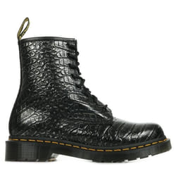 Boots Dr Martens 1460 Wns - Femme - Noir - Cuir - Lacets - Talon Large