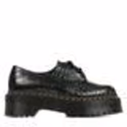 Derby Dr Martens 1461 Quad Croc - Femme - Gris - Cuir - Lacets