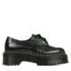Derby Dr Martens 1461 Quad Croc - Femme - Gris - Cuir - Lacets