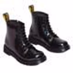 Bottes pour Fille Dr. Martens 1460 Rainbow Patent Noir - Lacets - Synthétique - Haute