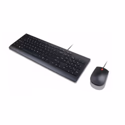 Lenovo Essential, Taille réelle (100 %), Avec fil, USB, Noir, Souris incluse