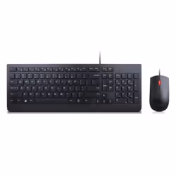 Lenovo 4X30L79915, Taille réelle (100 %), Avec fil, USB, QWERTY, Noir, Souris incluse