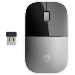HP Souris sans fil Z3700 argent, Ambidextre, Optique, RF sans fil, 1200 DPI, Argent