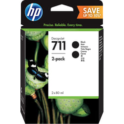 HP Pack de 2 cartouches d’encre 711, noir de 80 ml