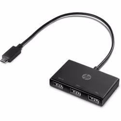 HP Concentrateur USB-C vers USB-A, USB 3.2 Gen 1 (3.1 Gen 1) Type-C, USB 3.2 Gen 1 (3.1 Gen 1) Type-A, Noir, HP ZBook Studio  ...