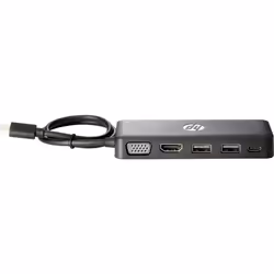 HP USB-C Travel HUB, USB 3.2 Gen 1 (3.1 Gen 1) Type-C, Noir, HDMI, USB 2.0, USB 3.2 Gen 1 (3.1 Gen 1) Type-C, VGA, HP, Pro x2 ...