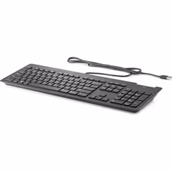 HP Clavier professionnel ultra-plat avec SmartCard, Taille réelle (100 %), USB, Clavier mécanique, Noir