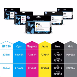 HP Cartouche d’encre 730 DesignJet jaune, 130 ml, Rendement standard, Encre à colorant, 130 ml, 1 pièce(s)